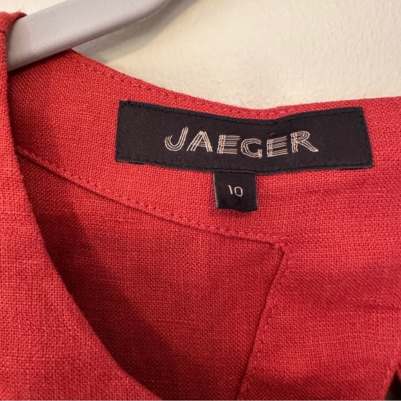 Jaeger London Vintage Linen Sleeveless Burnt Orange Shift Dress Size UK 10 US 8 - Picture 3 of 12